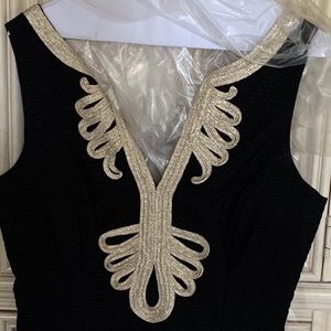 Lilly pulitzer black gold trim dress size 8